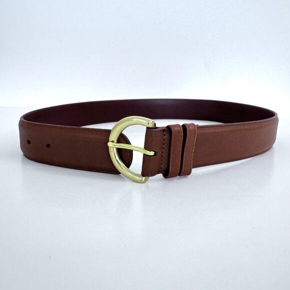 Coach Brown Belt Glove Tanned Leather Solid Brass Hardware 8500 | Size M main image 8
